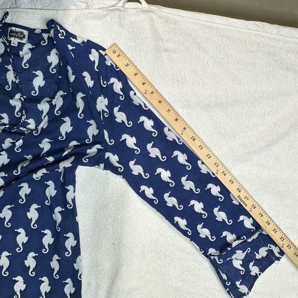 Mud Pie Navy and White Seahorse Swim Coverup - Picture 5 of 13